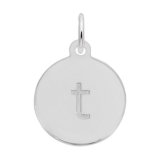 Initial T Sterling Silver Charm