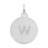 Letter W Sterling Silver Charm
