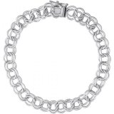 LARGE DOUBLE LINK CURB CLASSIC CHARM BRACELET - 8 IN. - Rembrandt