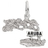 Aruba Cypress Tree Sterling Silver Charm