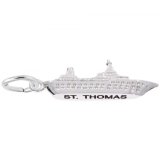 St Thomas Cruise Ship Sterling Silver Charm