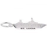 St Lucia Cruise Ship Sterling Silver Charm