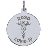 Covid 19 Caduceus Sterling Silver Charm