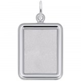 Vertical Round Corner Rectangle PhotoArt Sterling Silver Charm