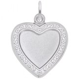 Heart Scroll Sterling Silver Charm