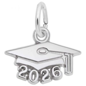 Grad Cap 2026 Sterling Silver Charm